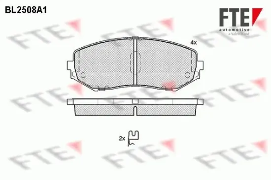 Bremsbelagsatz, Scheibenbremse Vorderachse FTE 9010770 Bild Bremsbelagsatz, Scheibenbremse Vorderachse FTE 9010770
