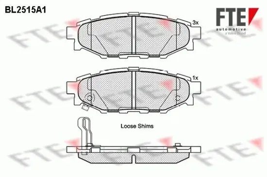 Bremsbelagsatz, Scheibenbremse FTE BL2515A1 Bild Bremsbelagsatz, Scheibenbremse FTE BL2515A1