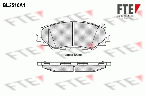 Bremsbelagsatz, Scheibenbremse Vorderachse FTE 9010774