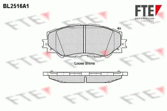 Bremsbelagsatz, Scheibenbremse Vorderachse FTE 9010774 Bild Bremsbelagsatz, Scheibenbremse Vorderachse FTE 9010774