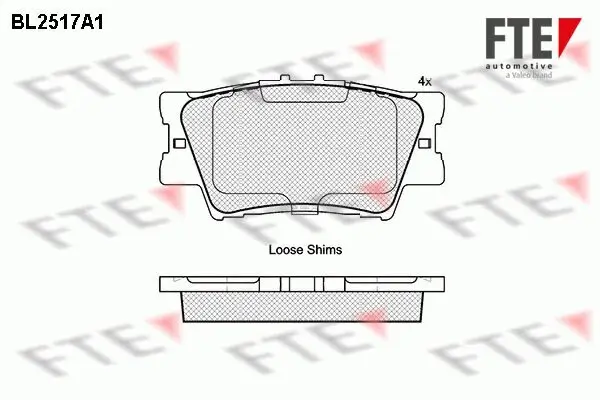 Bremsbelagsatz, Scheibenbremse Hinterachse FTE 9010775