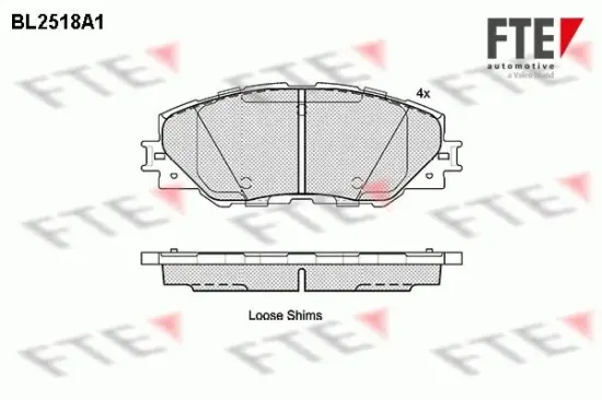 Bremsbelagsatz, Scheibenbremse FTE BL2518A1 Bild Bremsbelagsatz, Scheibenbremse FTE BL2518A1