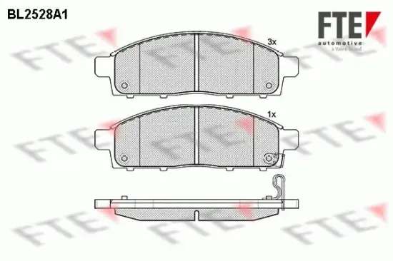 Bremsbelagsatz, Scheibenbremse Vorderachse FTE 9010782 Bild Bremsbelagsatz, Scheibenbremse Vorderachse FTE 9010782