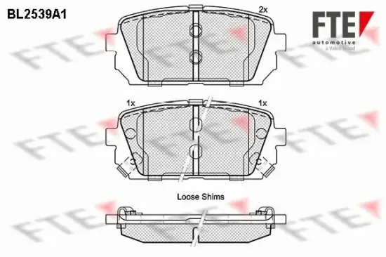 Bremsbelagsatz, Scheibenbremse Hinterachse FTE 9011039 Bild Bremsbelagsatz, Scheibenbremse Hinterachse FTE 9011039