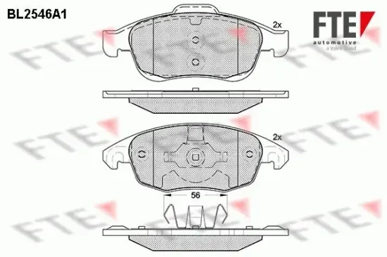 Bremsbelagsatz, Scheibenbremse Vorderachse FTE BL2546A1 Bild Bremsbelagsatz, Scheibenbremse Vorderachse FTE BL2546A1