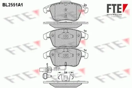 Bremsbelagsatz, Scheibenbremse FTE BL2551A1 Bild Bremsbelagsatz, Scheibenbremse FTE BL2551A1