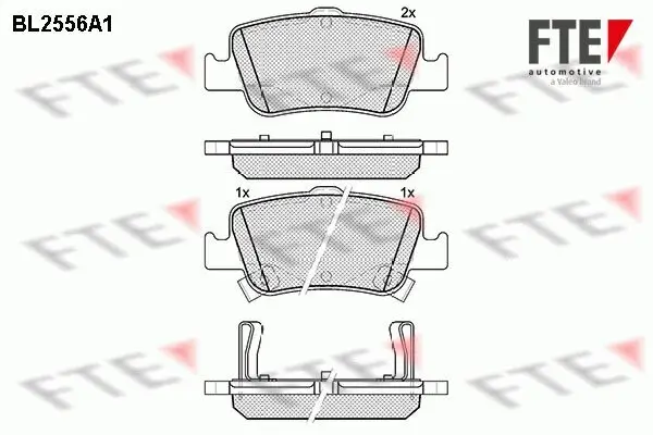 Bremsbelagsatz, Scheibenbremse Hinterachse FTE 9010810