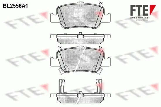 Bremsbelagsatz, Scheibenbremse Hinterachse FTE 9010810 Bild Bremsbelagsatz, Scheibenbremse Hinterachse FTE 9010810