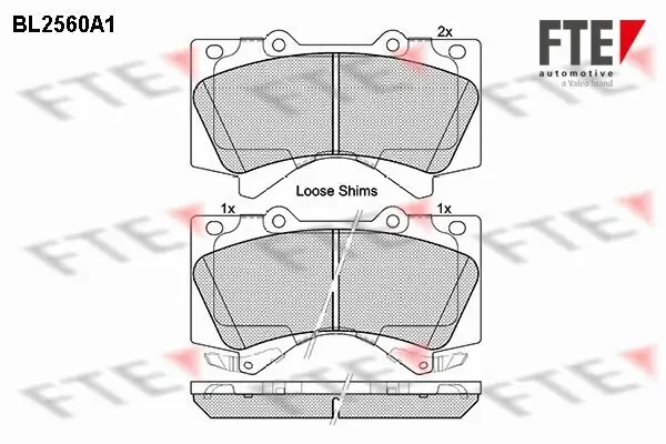 Bremsbelagsatz, Scheibenbremse FTE BL2560A1 Bild Bremsbelagsatz, Scheibenbremse FTE BL2560A1