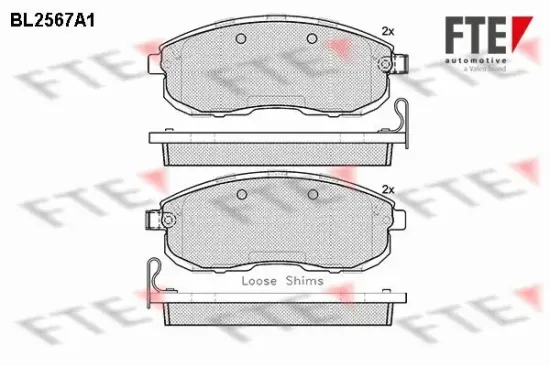 Bremsbelagsatz, Scheibenbremse Vorderachse FTE 9010819 Bild Bremsbelagsatz, Scheibenbremse Vorderachse FTE 9010819