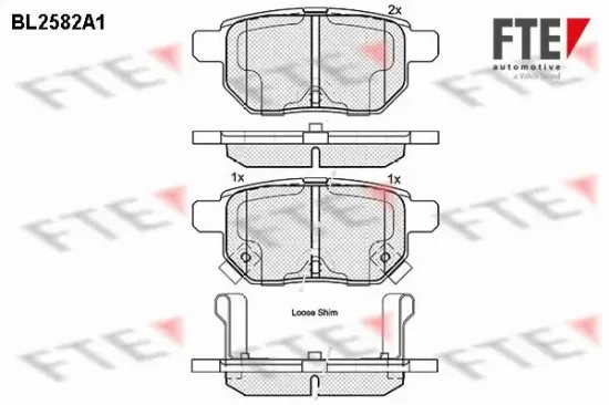 Bremsbelagsatz, Scheibenbremse Hinterachse FTE 9010832 Bild Bremsbelagsatz, Scheibenbremse Hinterachse FTE 9010832