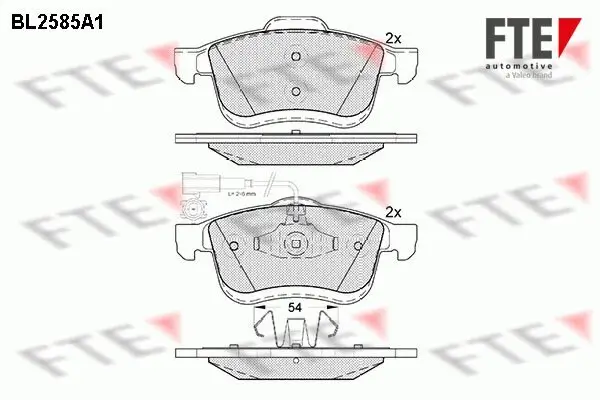 Bremsbelagsatz, Scheibenbremse FTE 9010836