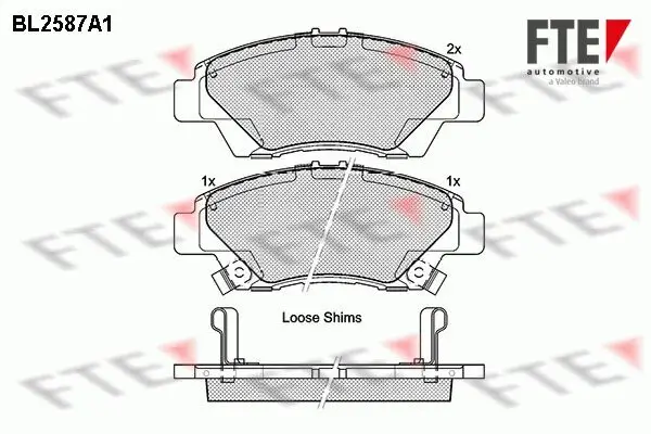 Bremsbelagsatz, Scheibenbremse Vorderachse FTE 9010838