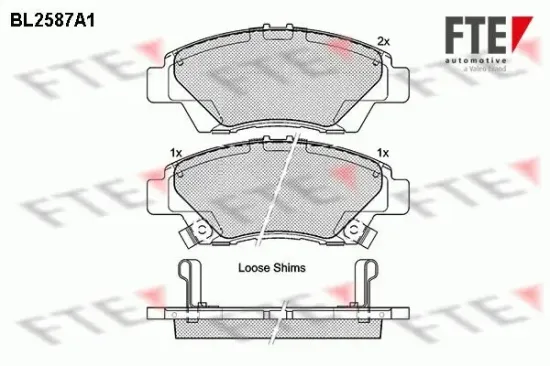 Bremsbelagsatz, Scheibenbremse Vorderachse FTE 9010838 Bild Bremsbelagsatz, Scheibenbremse Vorderachse FTE 9010838