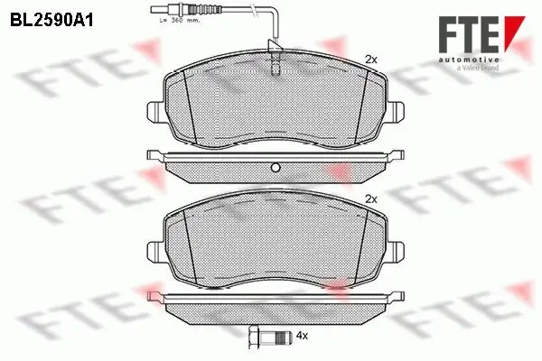 Bremsbelagsatz, Scheibenbremse FTE 9010841