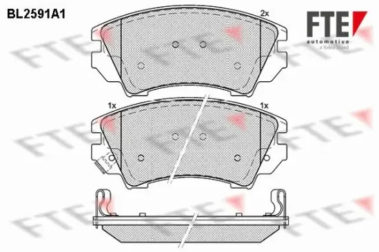 Bremsbelagsatz, Scheibenbremse Vorderachse FTE 9010842 Bild Bremsbelagsatz, Scheibenbremse Vorderachse FTE 9010842