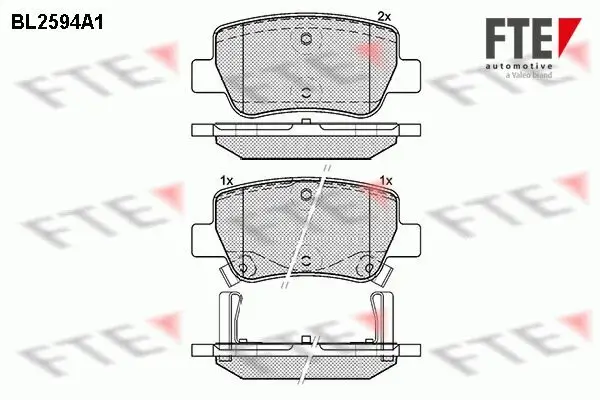 Bremsbelagsatz, Scheibenbremse Hinterachse FTE 9010845