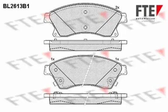 Bremsbelagsatz, Scheibenbremse Vorderachse FTE 9010861 Bild Bremsbelagsatz, Scheibenbremse Vorderachse FTE 9010861