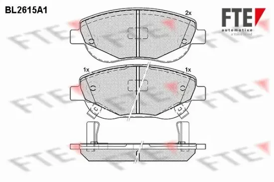 Bremsbelagsatz, Scheibenbremse Vorderachse FTE 9010863 Bild Bremsbelagsatz, Scheibenbremse Vorderachse FTE 9010863