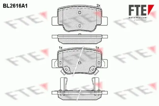 Bremsbelagsatz, Scheibenbremse Hinterachse FTE 9010864 Bild Bremsbelagsatz, Scheibenbremse Hinterachse FTE 9010864