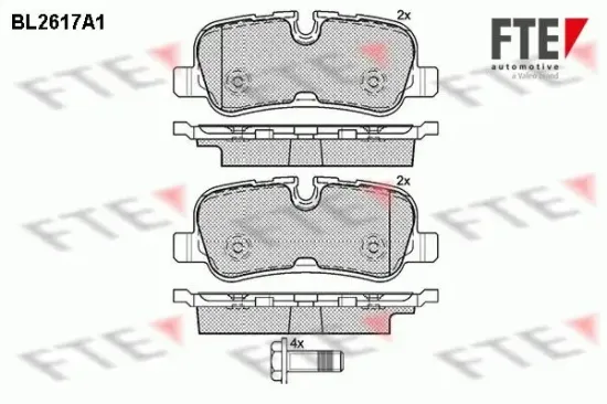 Bremsbelagsatz, Scheibenbremse Hinterachse FTE 9010865 Bild Bremsbelagsatz, Scheibenbremse Hinterachse FTE 9010865