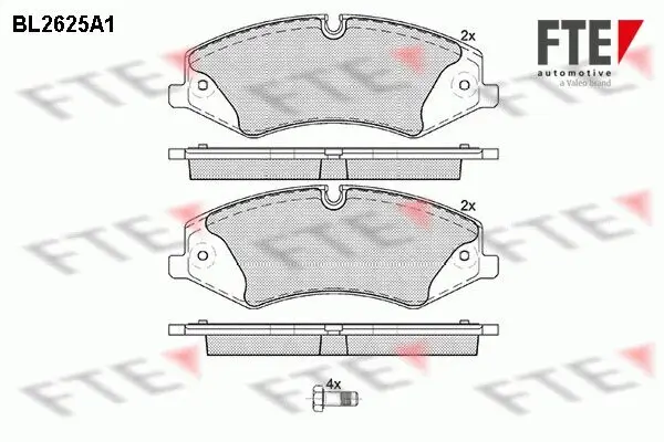 Bremsbelagsatz, Scheibenbremse Vorderachse FTE 9010873