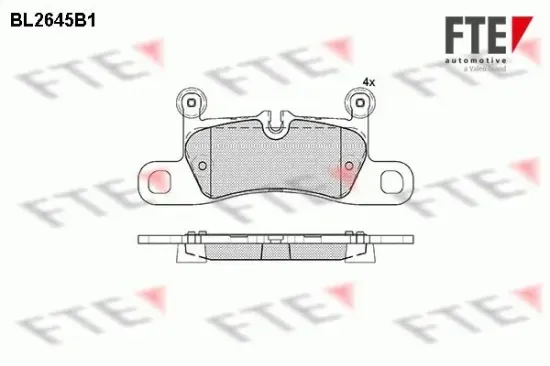 Bremsbelagsatz, Scheibenbremse Hinterachse FTE 9011065 Bild Bremsbelagsatz, Scheibenbremse Hinterachse FTE 9011065