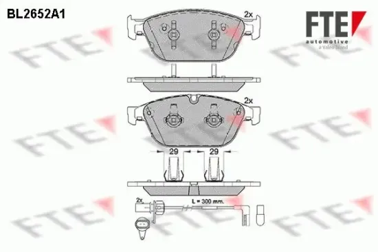 Bremsbelagsatz, Scheibenbremse Vorderachse FTE 9010891 Bild Bremsbelagsatz, Scheibenbremse Vorderachse FTE 9010891