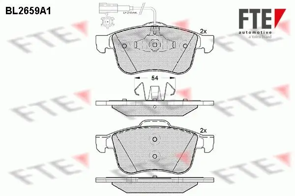 Bremsbelagsatz, Scheibenbremse Vorderachse FTE 9010898