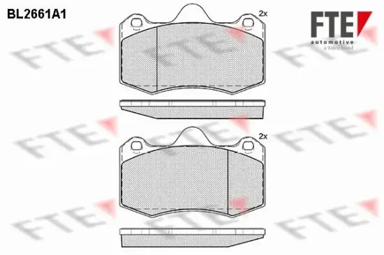 Bremsbelagsatz, Scheibenbremse Vorderachse FTE 9010900 Bild Bremsbelagsatz, Scheibenbremse Vorderachse FTE 9010900