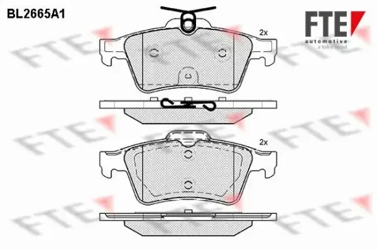 Bremsbelagsatz, Scheibenbremse Hinterachse FTE 9010903 Bild Bremsbelagsatz, Scheibenbremse Hinterachse FTE 9010903