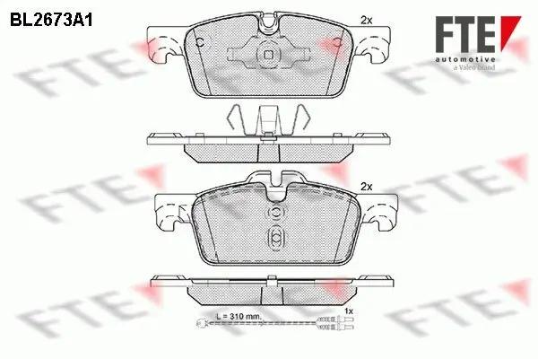 Bremsbelagsatz, Scheibenbremse Vorderachse FTE 9010908