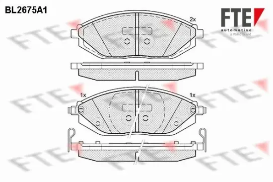 Bremsbelagsatz, Scheibenbremse Vorderachse FTE 9010910 Bild Bremsbelagsatz, Scheibenbremse Vorderachse FTE 9010910