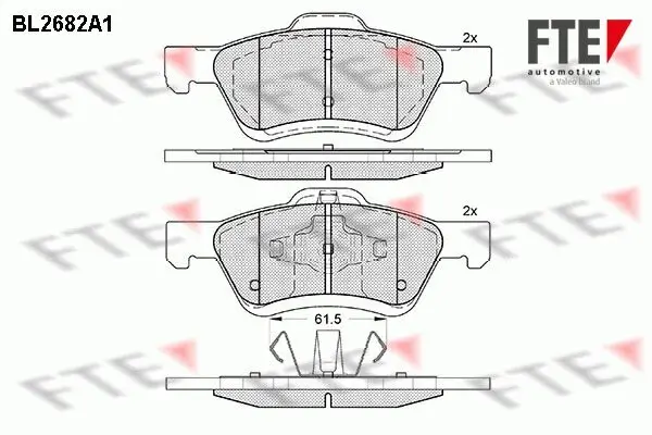 Bremsbelagsatz, Scheibenbremse Vorderachse FTE 9011045