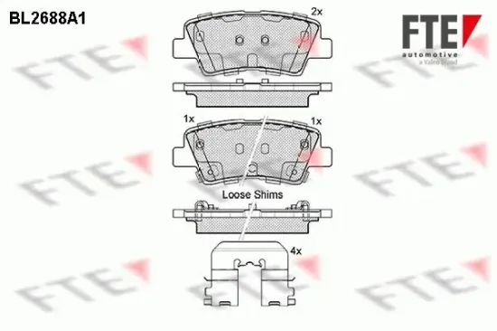 Bremsbelagsatz, Scheibenbremse Hinterachse FTE 9010918 Bild Bremsbelagsatz, Scheibenbremse Hinterachse FTE 9010918