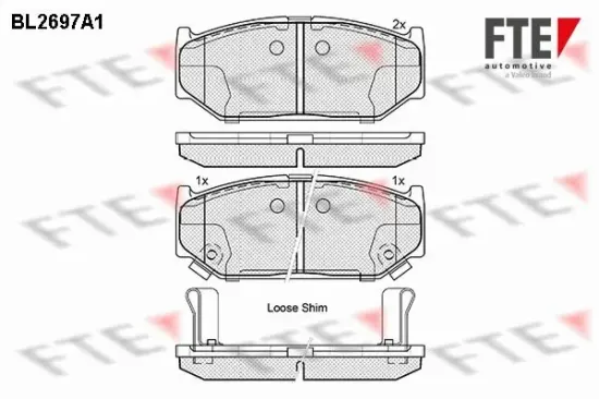 Bremsbelagsatz, Scheibenbremse Vorderachse FTE 9010925 Bild Bremsbelagsatz, Scheibenbremse Vorderachse FTE 9010925