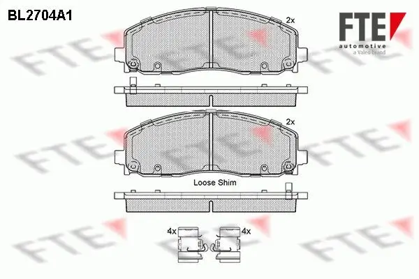 Bremsbelagsatz, Scheibenbremse Vorderachse FTE 9010930