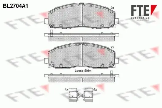 Bremsbelagsatz, Scheibenbremse Vorderachse FTE 9010930 Bild Bremsbelagsatz, Scheibenbremse Vorderachse FTE 9010930