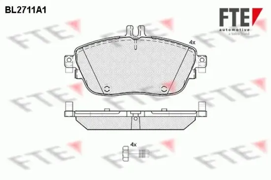 Bremsbelagsatz, Scheibenbremse Vorderachse FTE 9010937 Bild Bremsbelagsatz, Scheibenbremse Vorderachse FTE 9010937