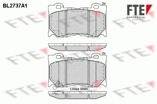 Bremsbelagsatz, Scheibenbremse Vorderachse FTE 9011055 Bild Bremsbelagsatz, Scheibenbremse Vorderachse FTE 9011055