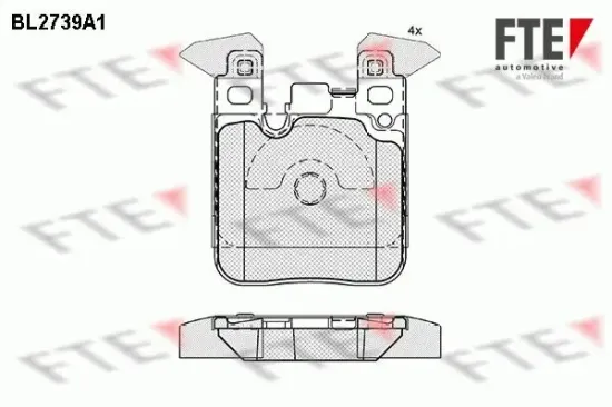 Bremsbelagsatz, Scheibenbremse FTE 9010953 Bild Bremsbelagsatz, Scheibenbremse FTE 9010953