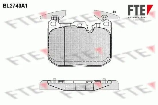 Bremsbelagsatz, Scheibenbremse Vorderachse FTE 9010954 Bild Bremsbelagsatz, Scheibenbremse Vorderachse FTE 9010954