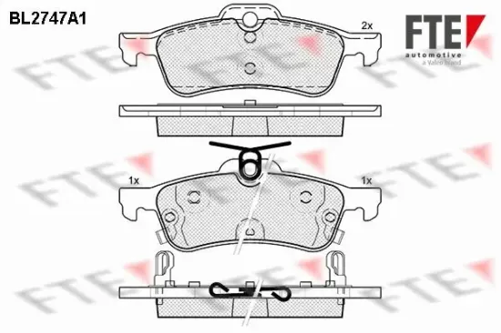 Bremsbelagsatz, Scheibenbremse Hinterachse FTE 9010958 Bild Bremsbelagsatz, Scheibenbremse Hinterachse FTE 9010958