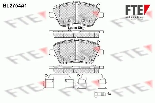 Bremsbelagsatz, Scheibenbremse Vorderachse FTE 9010961