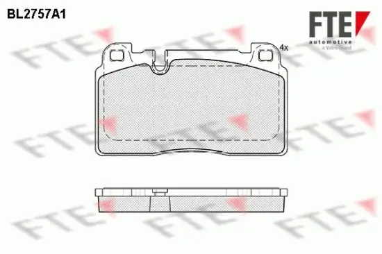 Bremsbelagsatz, Scheibenbremse FTE BL2757A1 Bild Bremsbelagsatz, Scheibenbremse FTE BL2757A1