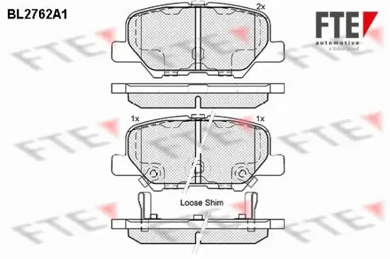 Bremsbelagsatz, Scheibenbremse Hinterachse FTE 9010969 Bild Bremsbelagsatz, Scheibenbremse Hinterachse FTE 9010969