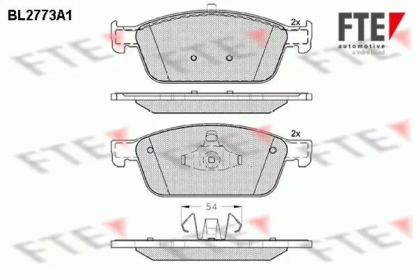 Bremsbelagsatz, Scheibenbremse Vorderachse FTE 9010978