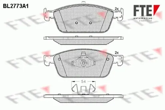 Bremsbelagsatz, Scheibenbremse Vorderachse FTE 9010978 Bild Bremsbelagsatz, Scheibenbremse Vorderachse FTE 9010978