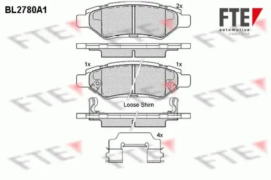 Bremsbelagsatz, Scheibenbremse Hinterachse FTE 9011066 Bild Bremsbelagsatz, Scheibenbremse Hinterachse FTE 9011066