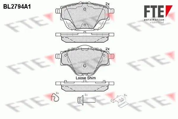 Bremsbelagsatz, Scheibenbremse FTE BL2794A1
